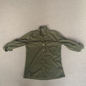 4our dreamers olive green button down